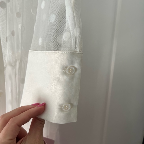 Zara Polka Dot Sheer Tulle Maxi Dress XS - Picture 6 of 6